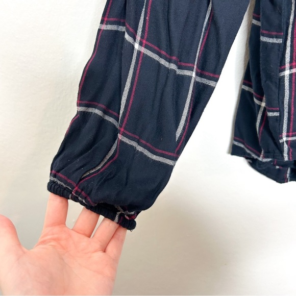 Ann Taylor LOFT Classic Long Sleeve Plaid Peasant Blouse Small S‎ - Picture 4 of 8